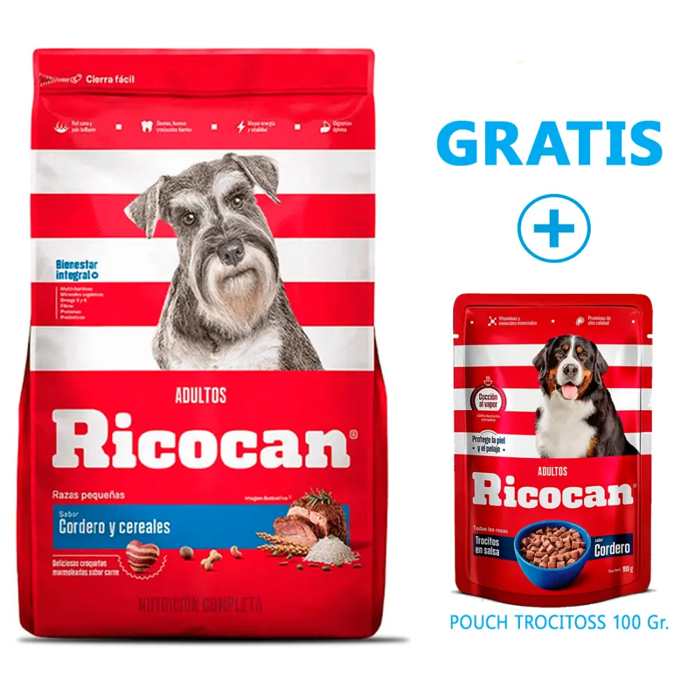 Ricocan Cordero y Cereales Adulto Razas Pequeñas 15 Kg