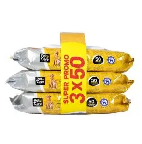 PET CARE – TRIPACK Toallas Húmedas Vainilla
