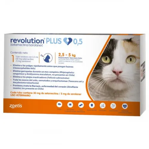 Revolution Plus 0.5 ML 2.5-5.0 Kg. x Unidad