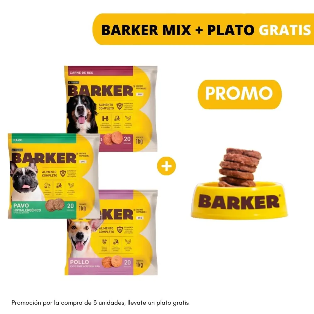 PROMO 3 Bolsas x Barker Mix – 60 Hamburguesas + GRATIS PLATO (AGOTADO)