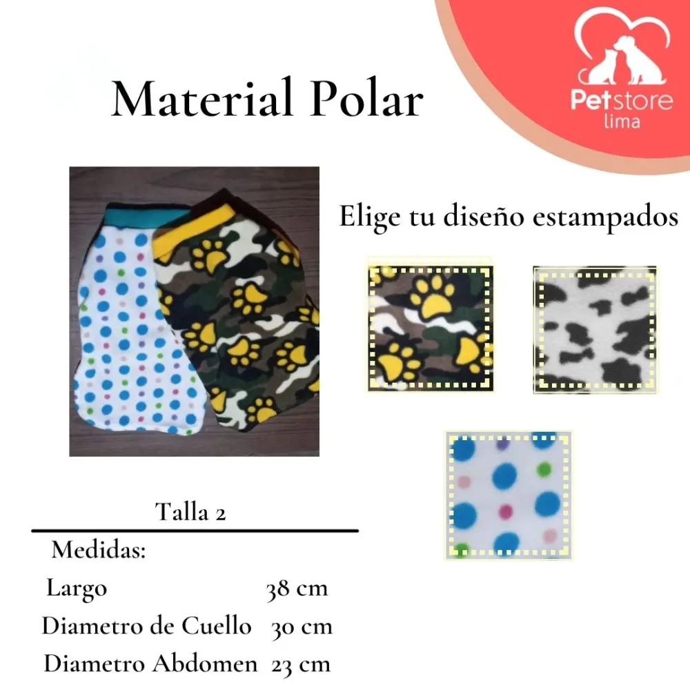 Ropa para Mascotas Talla 2 – Elige tu Diseño Favorito