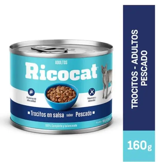 Ricocat Trocitos en Salsa sabor Pescado 160 Gr