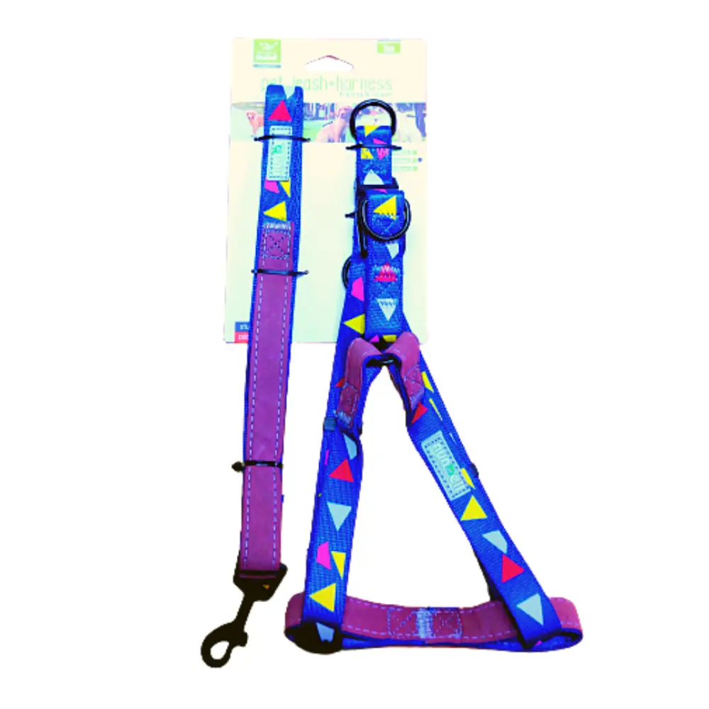 Nunbell Premium Arnés y Correa de Calidad + Seguridad – Talla M (Azul)