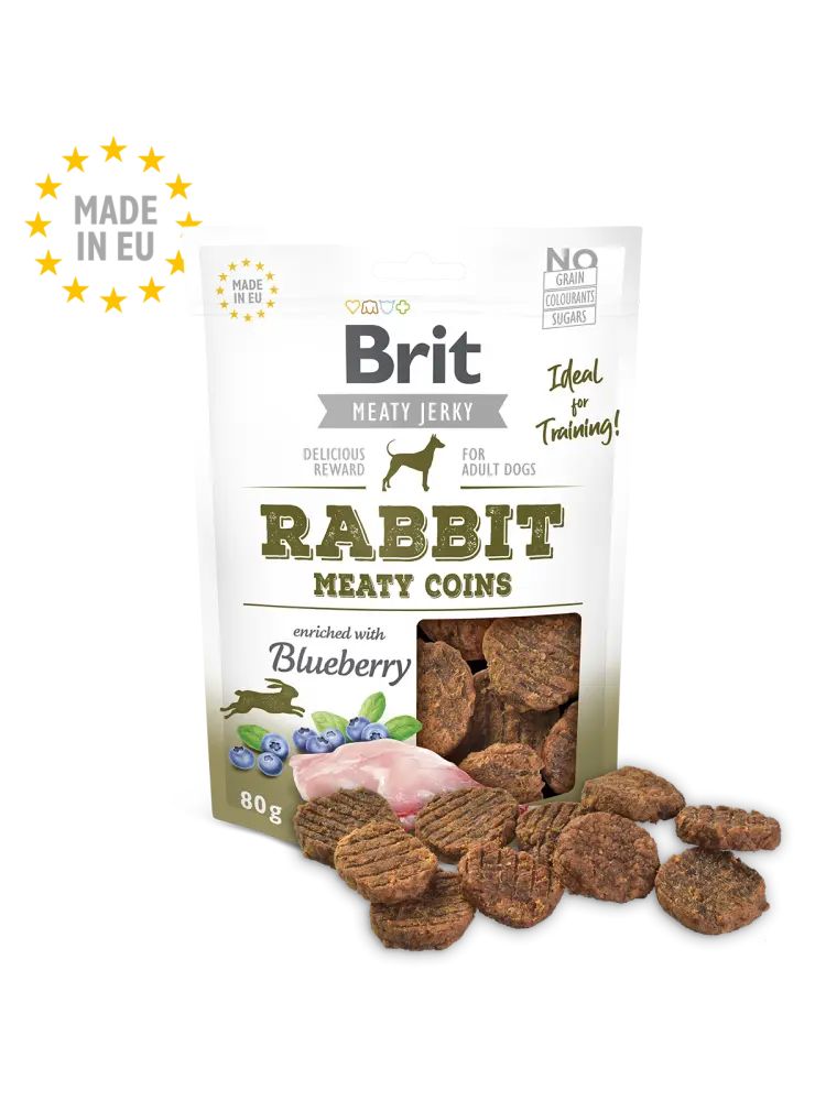 Brit Jerky Snack Conejo Meaty coins 80 Gr