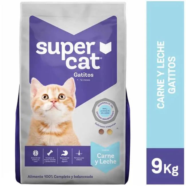 Super Cat Gatitos Carne y Leche 9 Kg