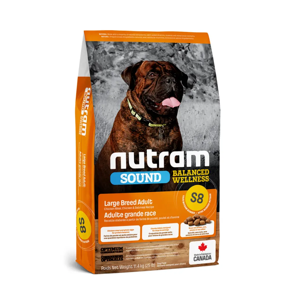 Nutram S8 Sound Large Breed Adult Dog 11.4 Kg.| Adulto Razas Grandes