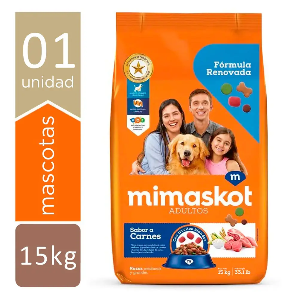 MIMASKOT Adulto Carne Cereales y Vegetales 15 Kg