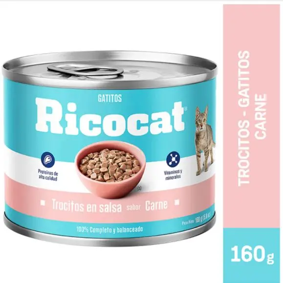 Ricocat Gatitos Trocitos en Salsa sabor Carne 160 Gr