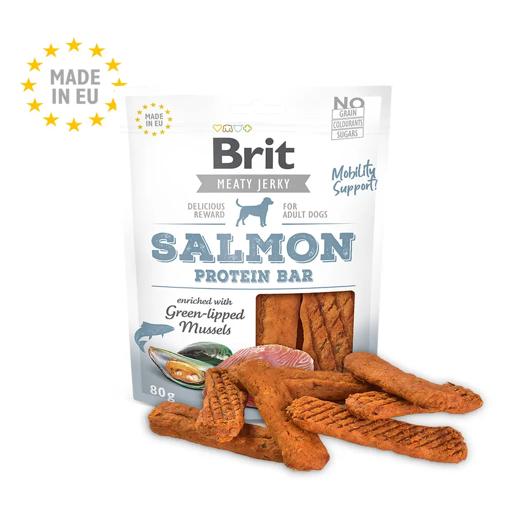 Brit Jerky Salmon Protein Bar X 80 G – Barritas De Proteina De Salmon
