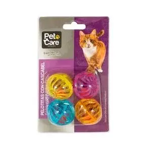 Pet Care – Set x 4 Pelotitas con Cascabel