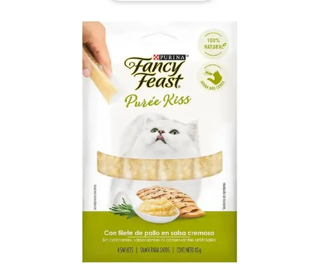 Fancy Feast Puree Kiss Pollo 10 Gr X 4 Und