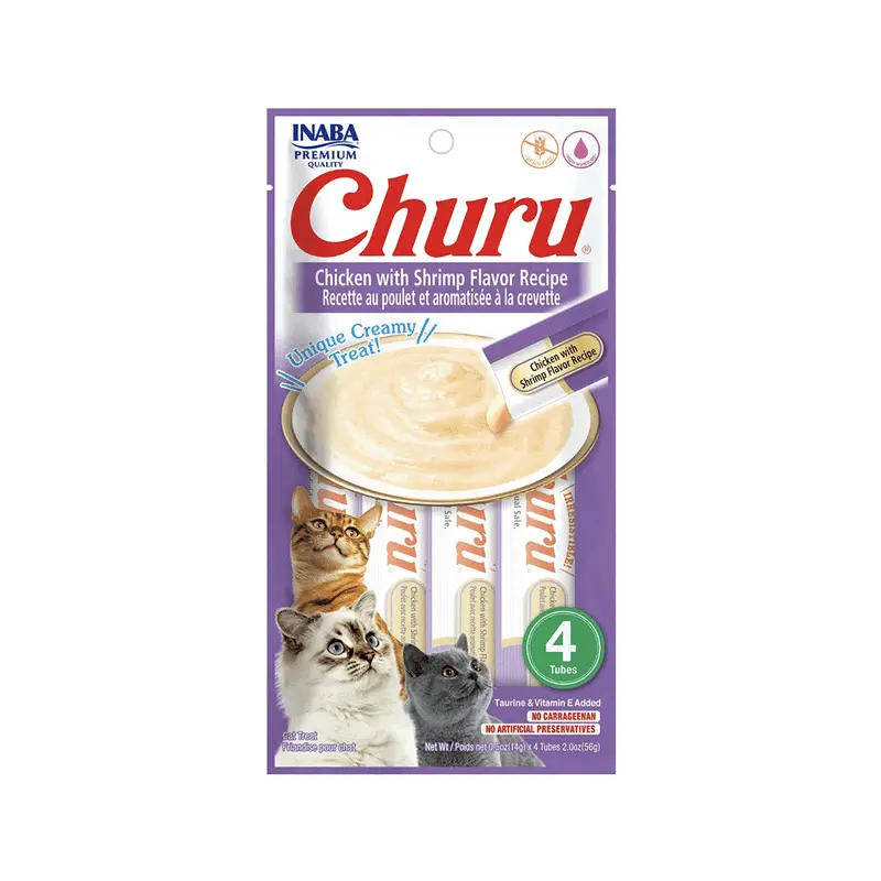 Churu Chicken With Shrimp Flavor – Sabor Pollo Y Camarón 14 Gr X 4 Tubos