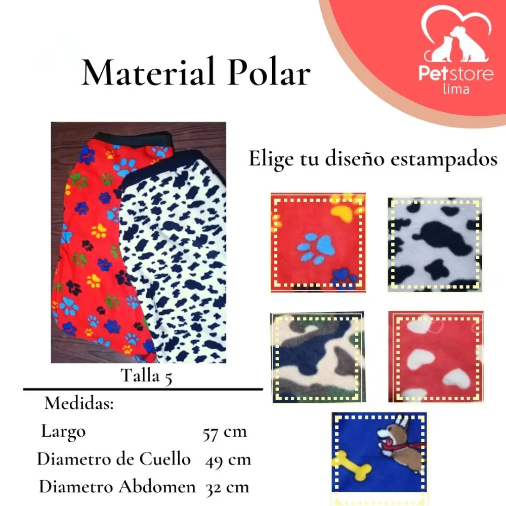 Ropa para Mascotas Talla 5- Elige tu Diseño Favorito